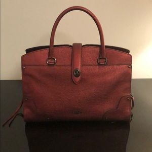 Matte Metallic Leather Coach Bag